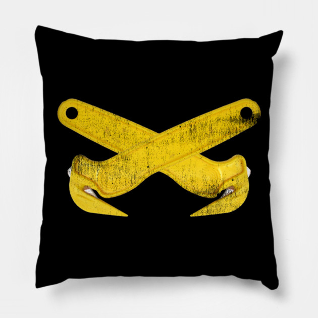 Crossed Safety Knives Pillow by belownormal