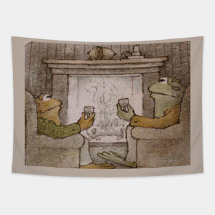 Frog and Toad drinking together Tapestry