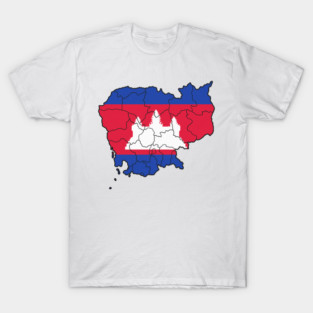 Cambodia with Cambodian Flag T-Shirt