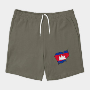 Cambodia with Cambodian Flag Shorts