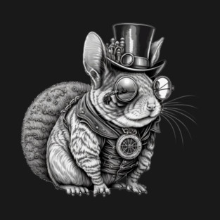 Steampunk Chinchilla illustration T-Shirt