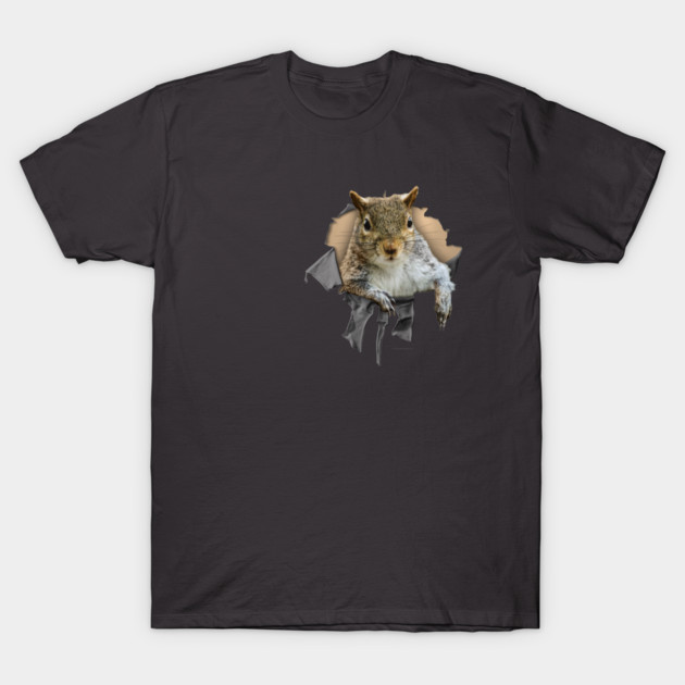 Ripped Shirt Squirrel - funny squirrel lover T-Shirt by eBrushDesign