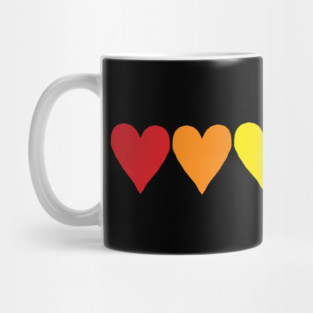 Small Rainbow Colored Hearts Mug