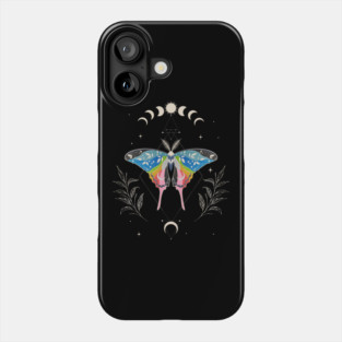 Queer Luna Moth Celestial Cottagecore LGBT Pride Flag Phone Case