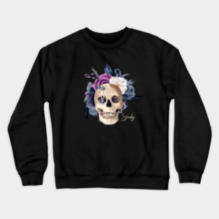 Beige Creative Skull Halloween Crewneck Sweatshirt