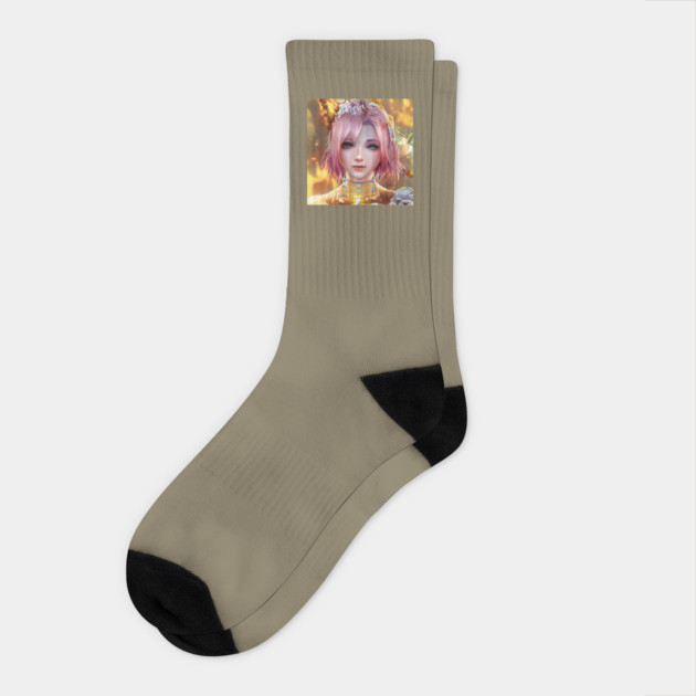 manga girl anime style Socks by animegirlnft