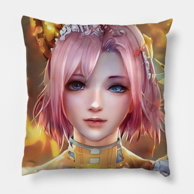 manga girl anime style Pillow by animegirlnft