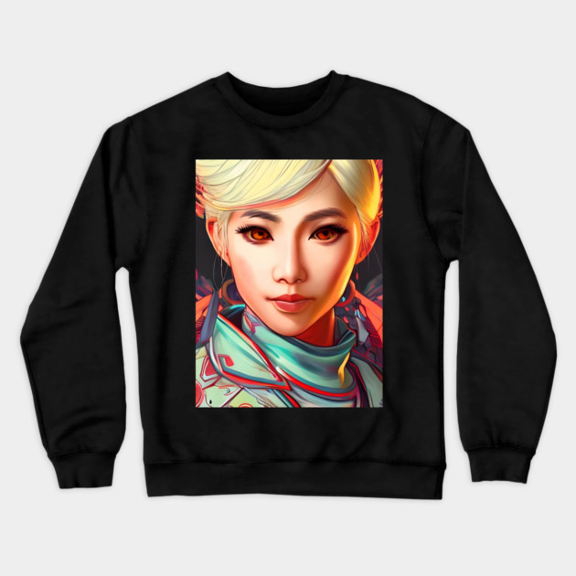 animation  girl kawaii Crewneck Sweatshirt by animegirlnft