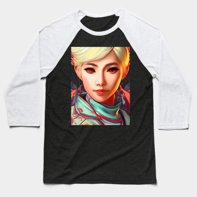 animation  girl kawaii Baseball T-Shirt by animegirlnft