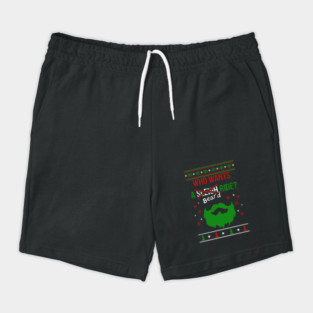 Who wants a beard ride? Ugly Christmas Model Shorts