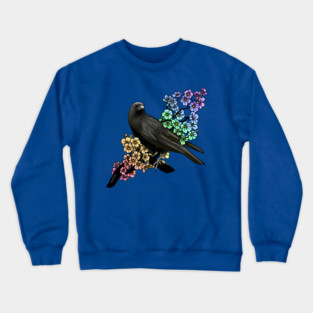 Crow in Rainbows Crewneck Sweatshirt