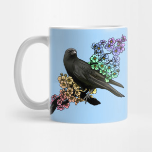 Crow in Rainbows Mug
