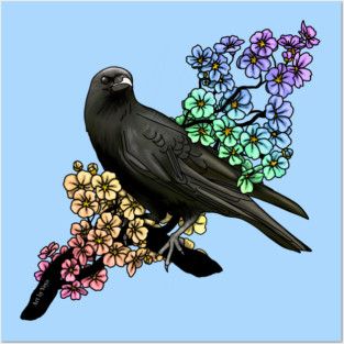 Crow in Rainbows Posters and Art