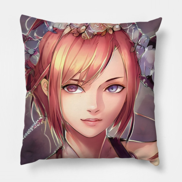 anime girl japan manga character Pillow by animegirlnft
