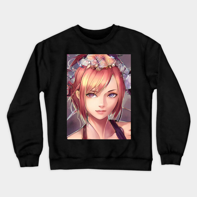 anime girl japan manga character Crewneck Sweatshirt by animegirlnft