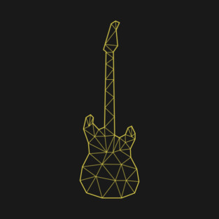 Polygon electric guitar abstract design T-Shirt