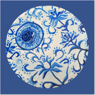 Blue China Eyeball Posters and Art