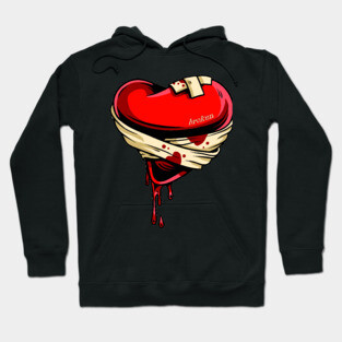 Broken heart bleeding bandaged Hoodie
