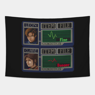 Resident Evil 2 Pixel Art Tapestry