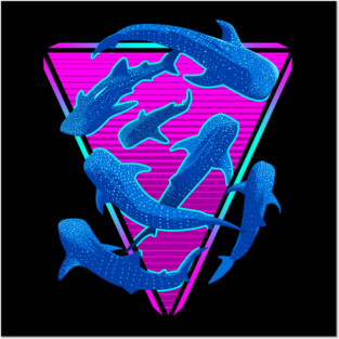 Retro Shark Whale Posters and Art