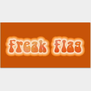 FREAK FLAG. Retro 60s 70s aesthetic slang Posters and Art