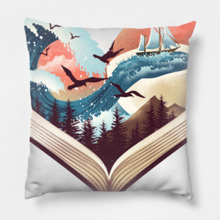 Coffee, Books and Adventure Pillow