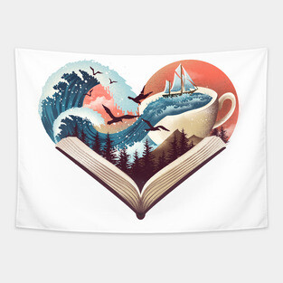 Coffee, Books and Adventure Tapestry