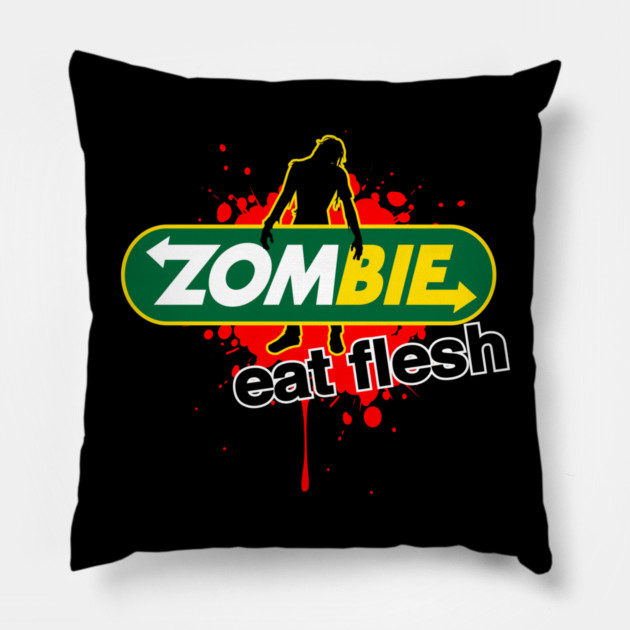 Zombie Eat Fresh Pillow by Cosmo Gazoo