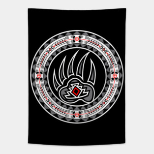 Bear Spirit Black Tapestry