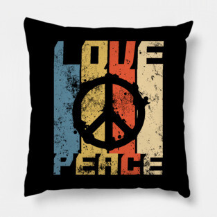 'Peace Freedom Love' Cool Hippie Peace Retro Gift Pillow