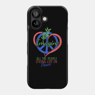 'Imagine All The People' Cool Hippie Peace Retro Gift Phone Case