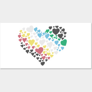 Disability pride flag heart Posters and Art