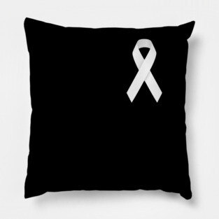 White ribbon anti domestic violence / lung cancer Pillow