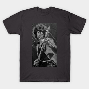 Phil Lynott - Thin Lizzy - monochrome close up T-Shirt