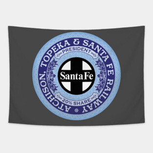 Atchison Topeka and Santa Fe Railway (18XX Style) Tapestry