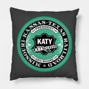 Missouri Kansas and Texas Railroad - KATY (18XX Style) Pillow