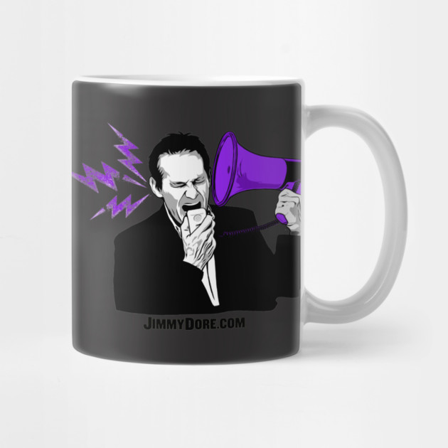 The Jimmy Dore Show Bullhorn Logo Black Mug Both Sides by The Jimmy Dore Show