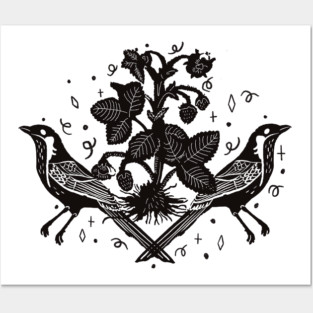 Vintage Inspired Linocut 3 Posters and Art