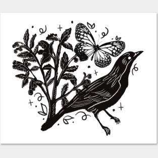 Vintage Inspired Linocut 1 Posters and Art