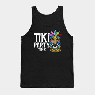 Adorable & Cute Tiki Party Time Island Luau Themed Tank Top