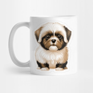 Havanese Puppy Dog with Brown & White Coat of Silky Soft Fur Mug