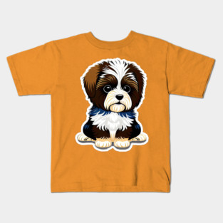 Cute Cartoon Havanese Puppy Dog Kids T-Shirt