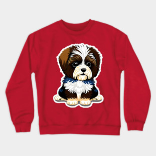 Cute Cartoon Havanese Puppy Dog Crewneck Sweatshirt