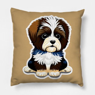 Cute Cartoon Havanese Puppy Dog Pillow