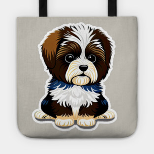 Cute Cartoon Havanese Puppy Dog Tote