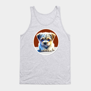 Cute Havanese Puppy Dog with White, Brown, and Black Markings Tank Top