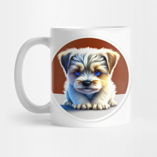 Cute Havanese Puppy Dog with White, Brown, and Black Markings Mug
