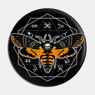Deathshead Moth Alchemy circle Pin