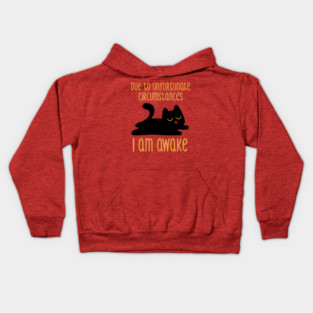 Due to Unfortunate Circumstances I Am Awake by Tobe Fonseca Kids Hoodie