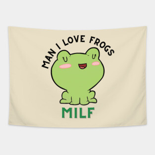 Man I Love Chill Frogs Tapestry